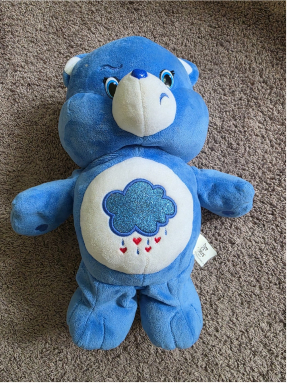 Care Bears Blue Grumpy Bear Plush 13” 2015 Retired Singing Dancing Toy Raincloud